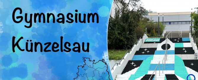 Postkarte mit Treppe Ganerben-Gymnasium