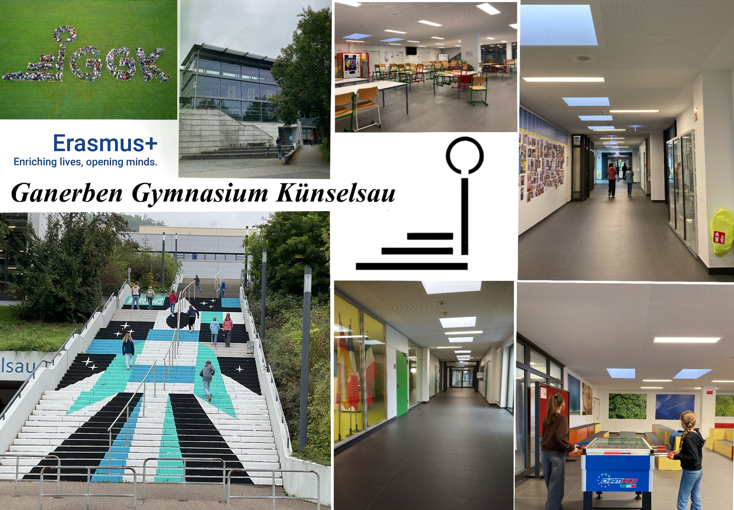 10 Postkarte mit Schulgebäude Ganerben-Gymnasium