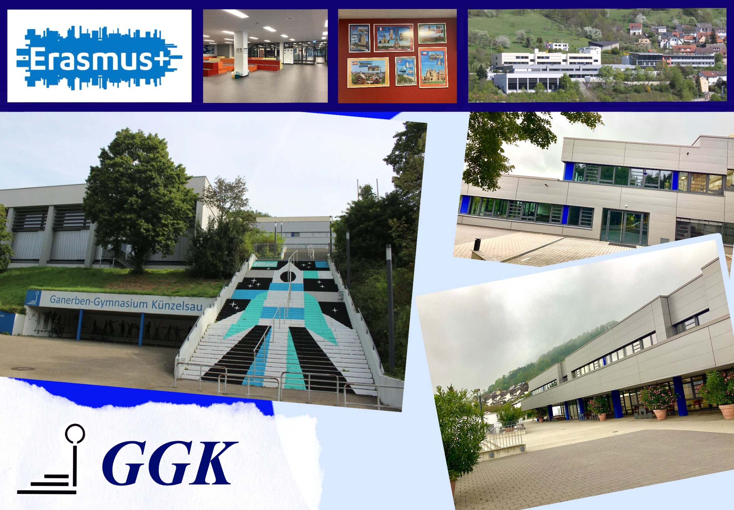 3 Postkarte mit Treppe Ganerben-Gymnasium