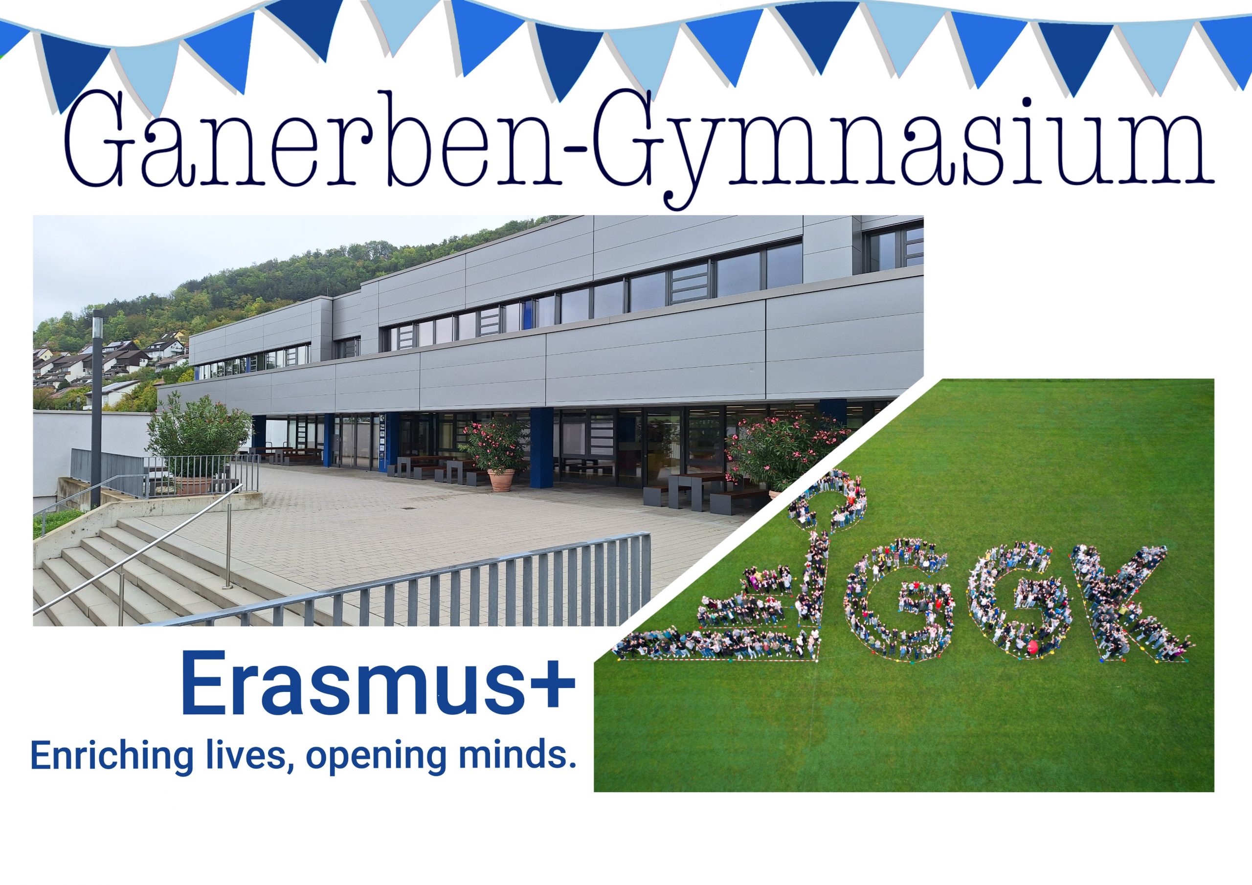 6 Postkarte mit Schulgebäude Ganerben-Gymnasium